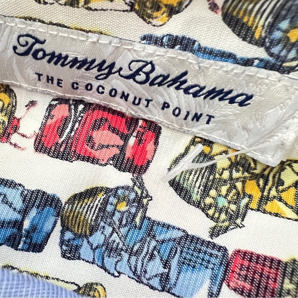 NEW Tommy Bahama HAWAIIAN IslandZone MODAL Camp Shirt Tini Tiki Coconut XSMALL - Picture 7 of 10